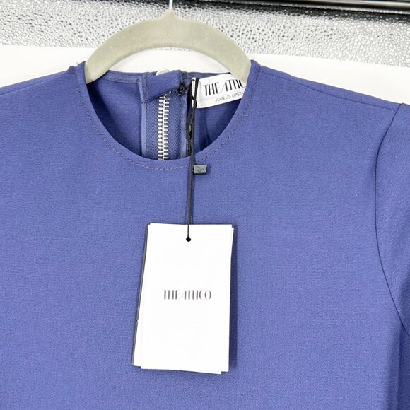 NWT The Attico Long Sleeve Blue Zip Detail Midi Dress - Picture 8 of 11